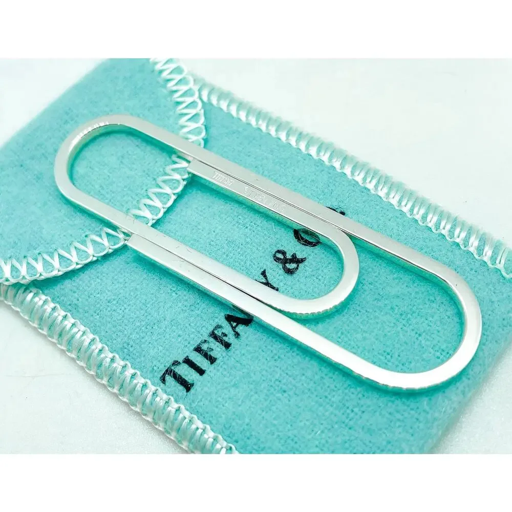 Tiffany & Co Sterling Silver Paperclip Money Clip Holder 2.5